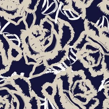 Abstract Rose Floral Seamless Pattern Design Stock Illustration