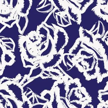 Abstract Rose Floral Seamless Pattern Design Illustrazione stock
