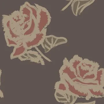 Abstract Rose Floral Seamless Pattern Design Stock Illustration