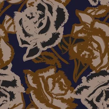 Abstract Rose Floral Seamless Pattern Design 스톡 일러스트