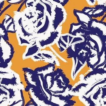 Abstract Rose Floral Seamless Pattern Design Stock Illustration