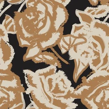Abstract Rose Floral Seamless Pattern Design Stock Illustration