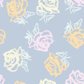 Abstract Rose Floral Seamless Pattern Design イラスト素材