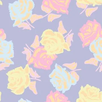 Abstract Rose Floral Seamless Pattern Design Stock Illustration