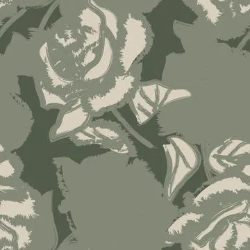 Abstract Rose Floral Seamless Pattern Design Stock Illustration