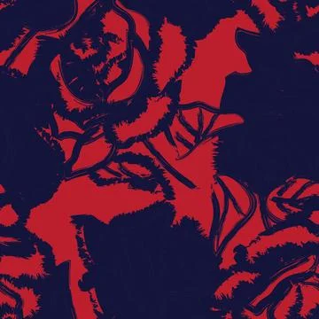 Abstract Rose Floral Seamless Pattern Design Stock Illustration