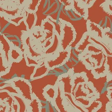 Abstract Rose Floral Seamless Pattern Design Illustrazione stock