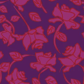 Abstract Rose Floral Seamless Pattern Design Stock Illustration