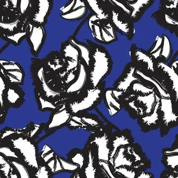 Abstract Rose Floral Seamless Pattern Design Illustrazione stock