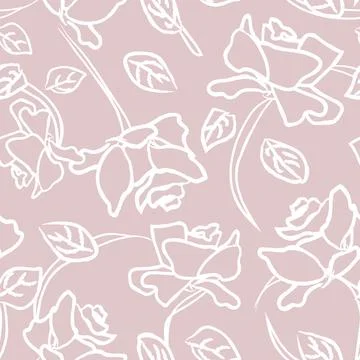 Abstract Rose Floral Seamless Pattern Design Illustrazione stock