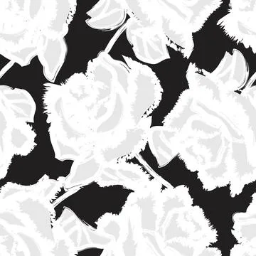 Abstract Rose Floral Seamless Pattern Design Stock Illustration