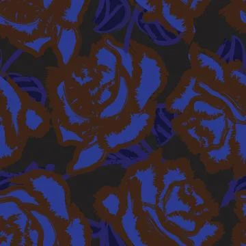Abstract Rose Floral Seamless Pattern Design Stock Illustration