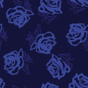 Abstract Rose Floral Seamless Pattern Design Stock Illustration