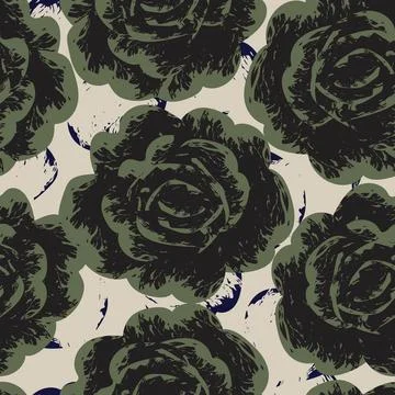 Abstract Rose Floral Seamless Pattern Design イラスト素材