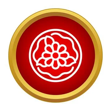 Abstract rose flower icon red circle design Stock Illustration