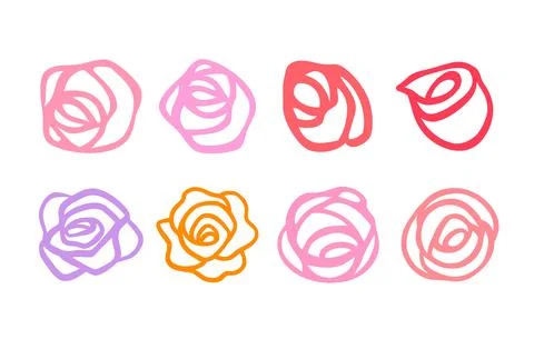 Abstract rose line art. Vector illustration Stock Illustration