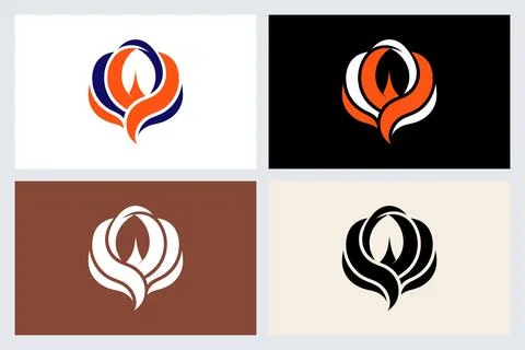 Abstract Rose Logo Concept Set Stock Illustration