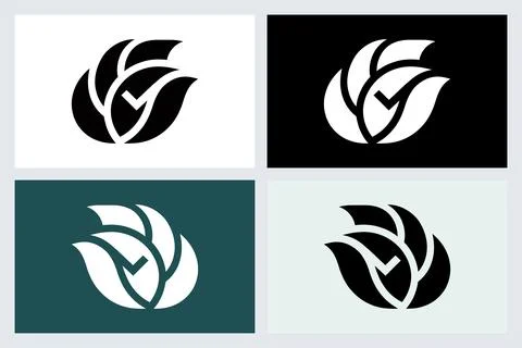 Abstract Rose Logo Vector Design Stock Illustration