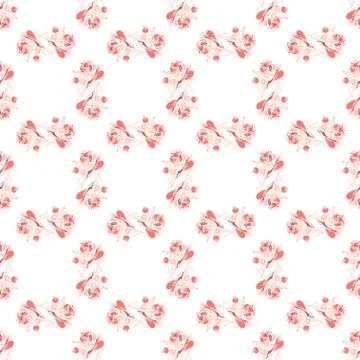 Abstract rose seamless pattern Illustrazione stock