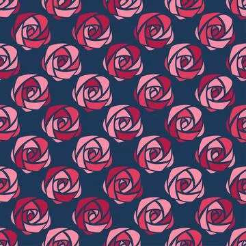Abstract roses bud seamless pattern vector background Stock Illustration