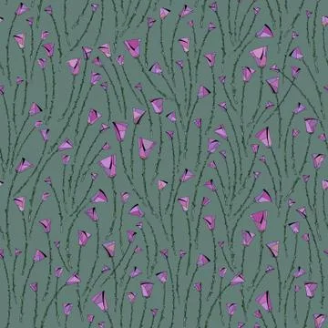 Abstract roses pattern. Floral seamless background. Stylized flowers design for Stock Illustration