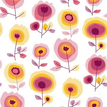 Abstract roses seamless pattern Illustrazione stock