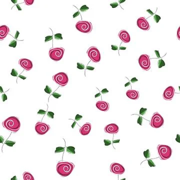 Abstract roses on a white background. Stock Illustration
