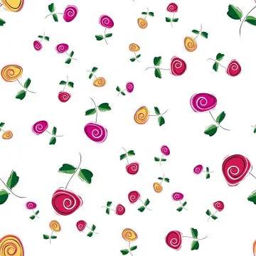 Abstract roses on a white background. Stock Illustration