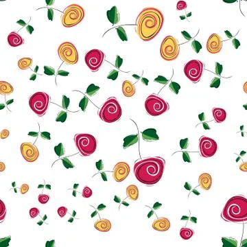 Abstract roses on a white background. Stock Illustration