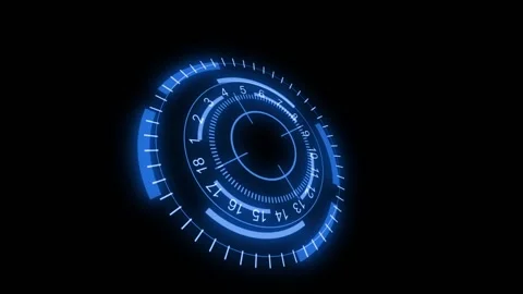 Abstract rotating 3d hemisphere with numbers on a black background. Stock Footage 150929792