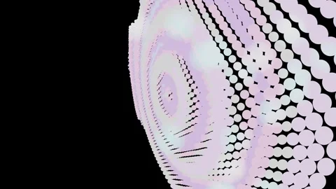 Abstract Rotating 3D Spiral of Purple Dots on Black Background Stock Footage 339450665