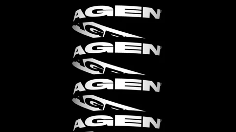 Abstract rotating agentic AI text animation on black background motion graph Stock Footage 337841873