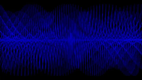 Abstract Rotating Blue Lines and Wave Particles on Black Background Loop 스톡 동영상 331966023