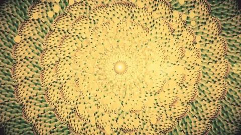 Abstract rotating cactus leaves and particles. Vidéo 73751852