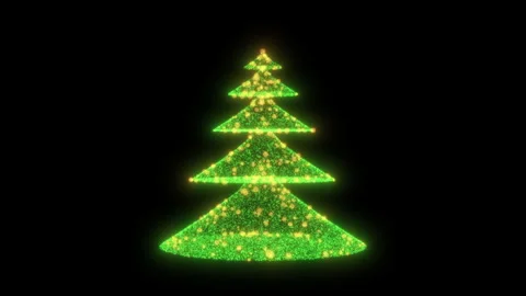 Abstract rotating Christmas tree in the form of several cones of different s Stock Footage 254974429