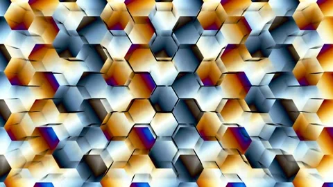 Abstract Rotating Chrome Hexagons. Video stock 296525855