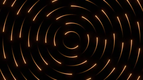 Abstract Rotating Circular Light Background Glowing Ring Loop 3D Animation Gold Stock Footage 338000755