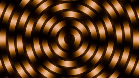 Abstract Rotating Circular Light Background Glowing Ring Loop 3D Animation Gold Stock Footage 338000777