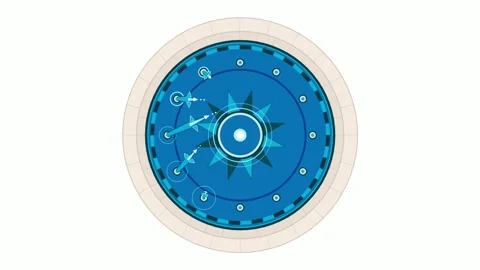 Abstract Rotating Clockwork Circular Motion Interface 库存影片 347626211