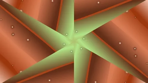 Abstract Rotating Copper and Green Geometric Kaleidoscope Background Stock Footage 329594104