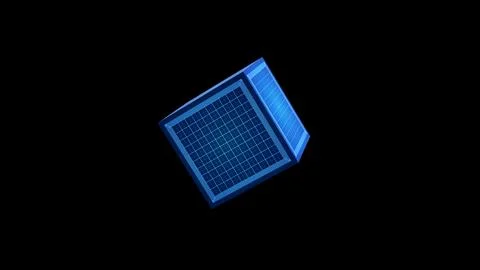 Abstract rotating cube animation with alpha matte Illustrazione stock