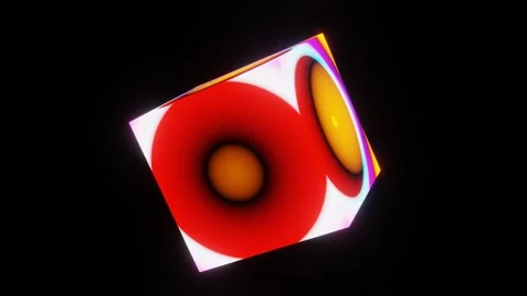 Abstract rotating cube on a dark background Stock Footage 185670284