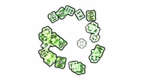 Abstract Rotating Cubes - Loop Green Stock Footage 56592754