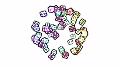 Abstract Rotating Cubes - Loop Rainbow Stock Footage 56598854