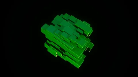 Abstract rotating cubic figure. Animation. Abstract multicolored figure of Stock Footage 121751793