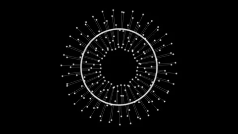 Abstract rotating digital eye Iris pulsing in 3D circular symmetry Stock Footage 327438930