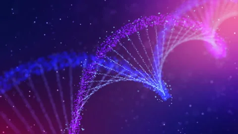 Abstract rotating DNA double helix Vidéo 135759993