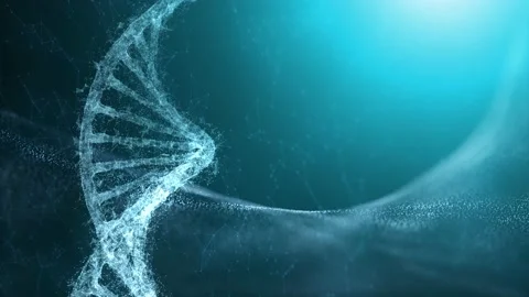 Abstract rotating dna molecule on futuristic copy space background Vídeos de archivo 228085446
