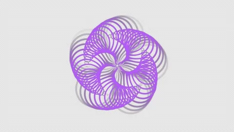 Abstract Rotating Flower Animation Digital Spinning Purple Floral Decoration Stock Footage 157609606