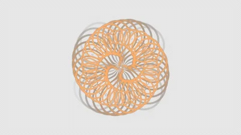 Abstract Rotating Flower Animation Digital Spinning Orange Floral Decoration Stock Footage 157609609